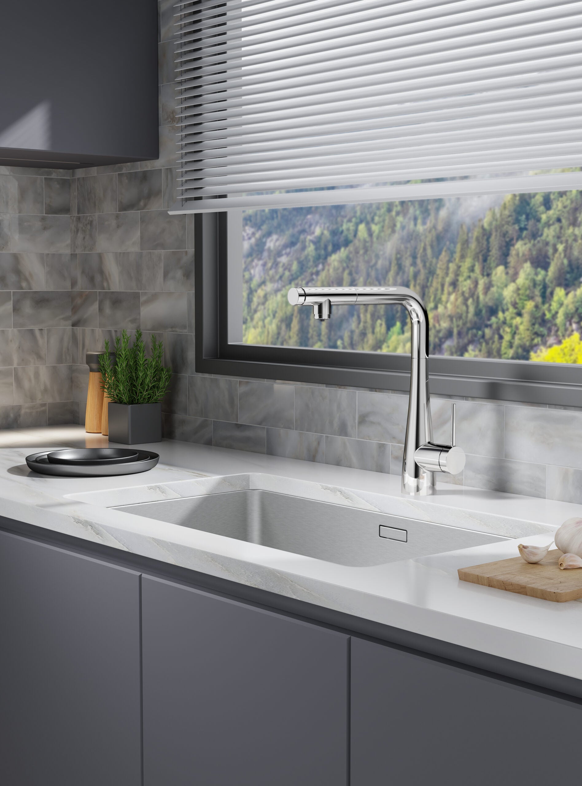 Grifo Imex Grifo Blanco Cocina Extraible IMEX Grifo De Cocina - Main Image