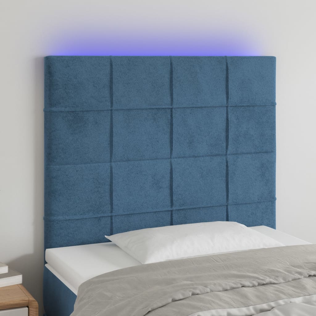 Têtes De Lit Velours Bleu Foncé - Lot De 2 - Hauteur Réglable - Support Dos - 90x5x78/88 Cm - VidaXL - 2