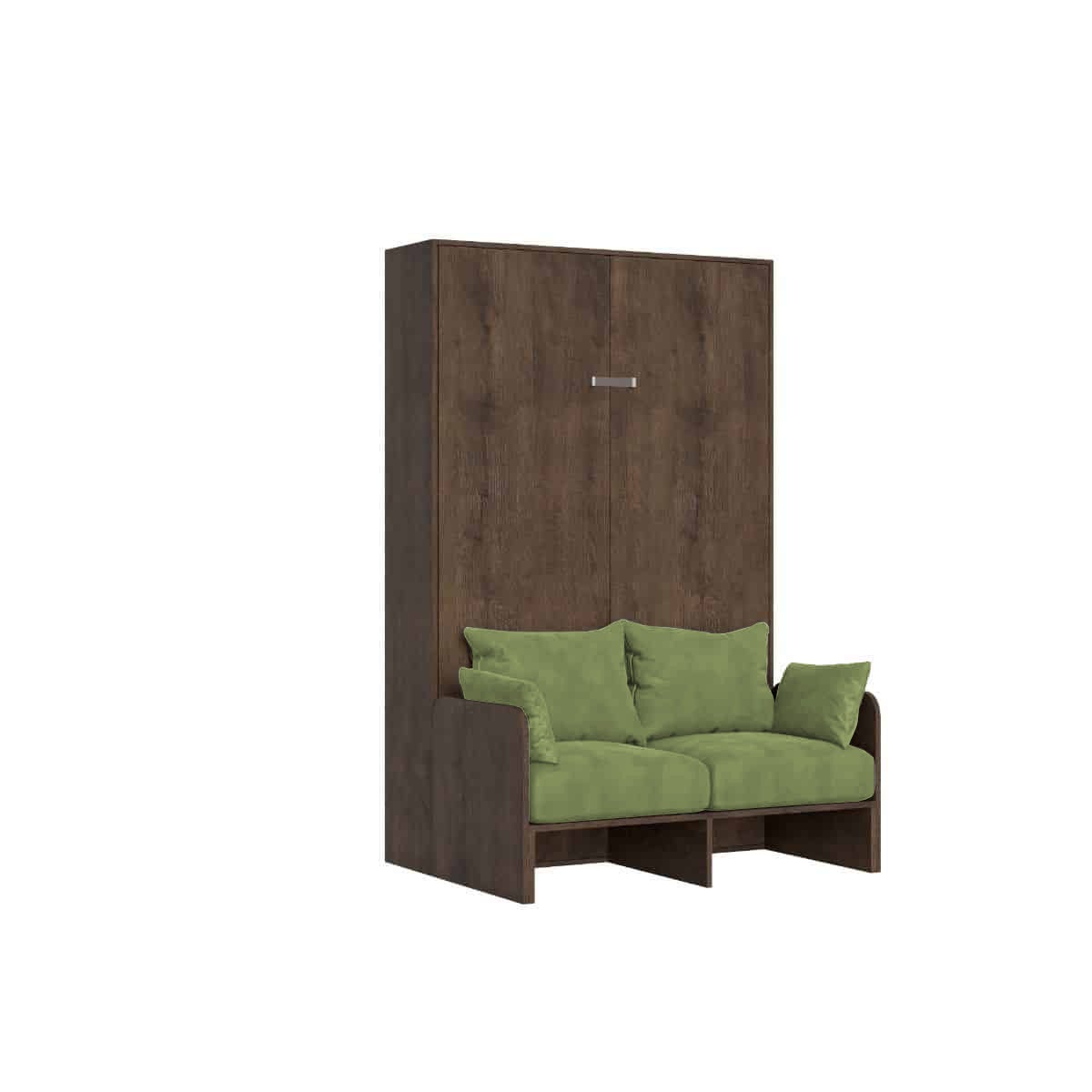 Kentaro 120 cm rozkładane łóżko typu queen-size z sofą orzechową, zielone