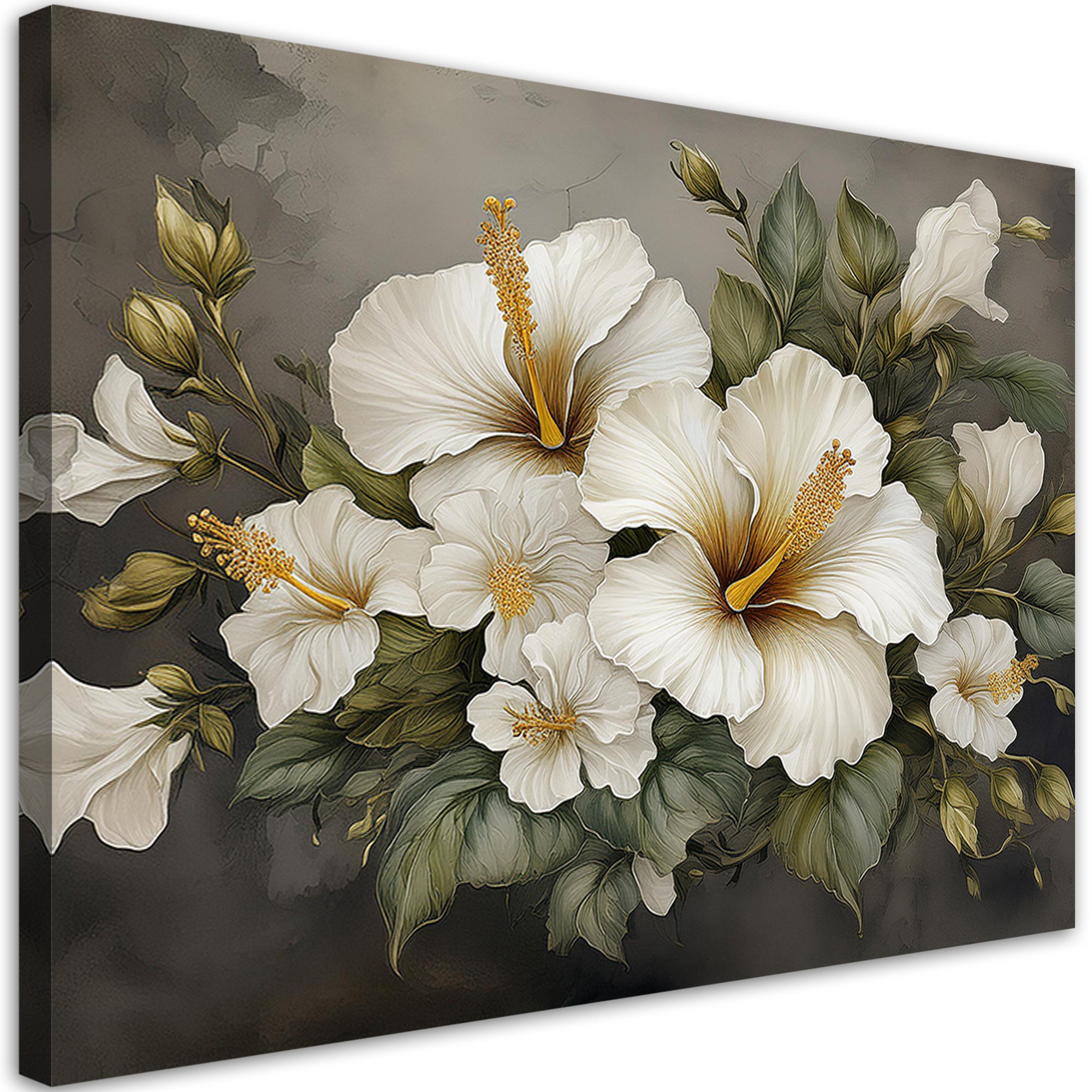 Obraz na płótnie, Biały Kwiat Hibiskusa 60x40