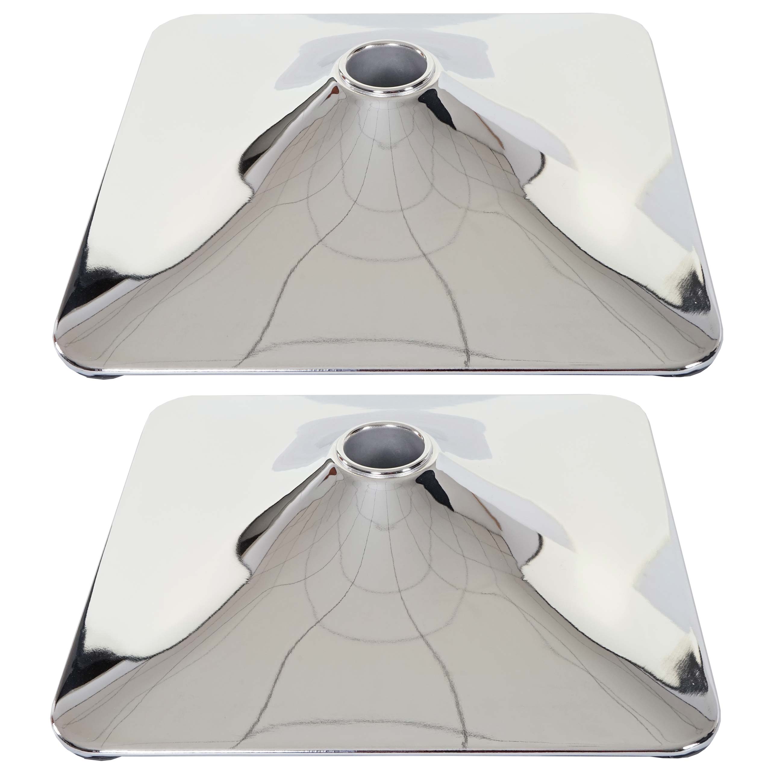 Zestaw 2 nóżek Nóżka do stołka barowego Stołek barowy Krzesło obrotowe Krzesło do jadalni, prostokątne, chromowane Ø 37,5 cm