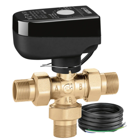 Robinet à boisseau sphérique motorisé à trois voies 1