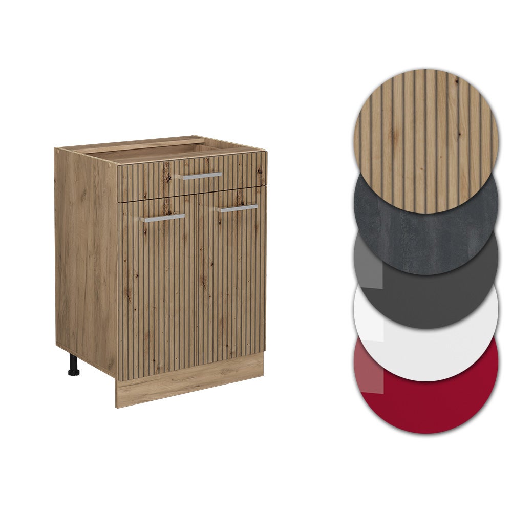 Vicco Meuble cuisine R-Line, Chêne Artisan, 60cm avec tiroir, sans PT - 5