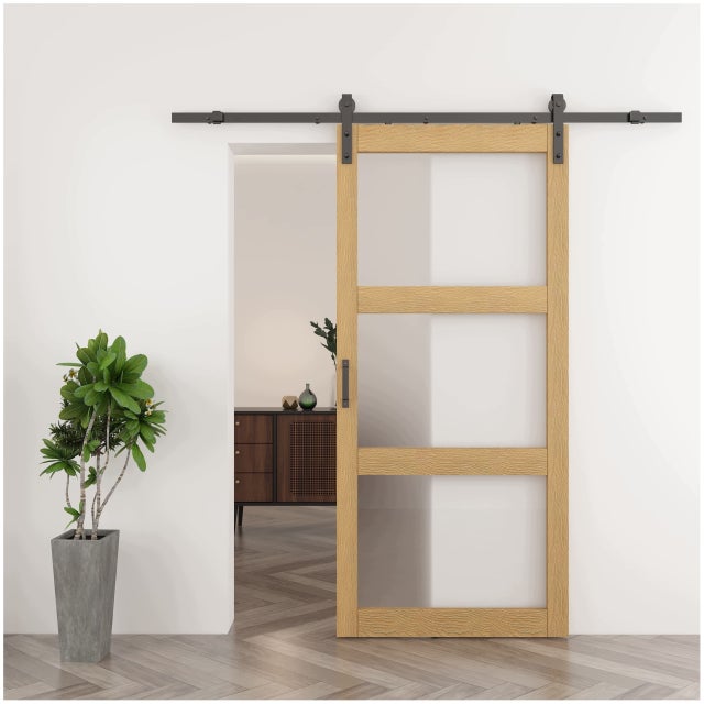 Drzwi wewnętrzne przesuwne Miami 3,5 cm grube 90 Loft dąb kpl z systemem