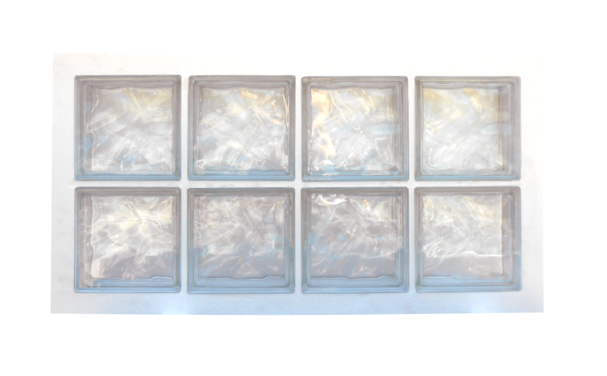 Pannello Prefabbricato Con Blocchi Di Vetro – 4 Blocchi 190x190x80 Mm, Per Pareti – Dimensioni 470x470 Mm, Cemento Idrofugato