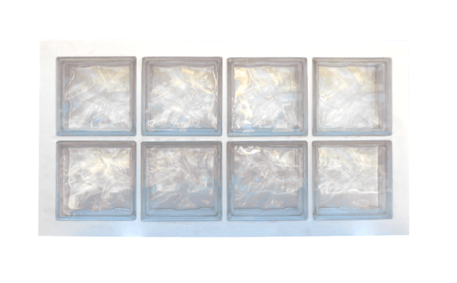 Panneau préfabriqué avec ciment hydrofuge, utilisation verticale | N. 8 briques de verre (2x4) mm 190x190x80 Nuagèe | Dimension 470x870mm