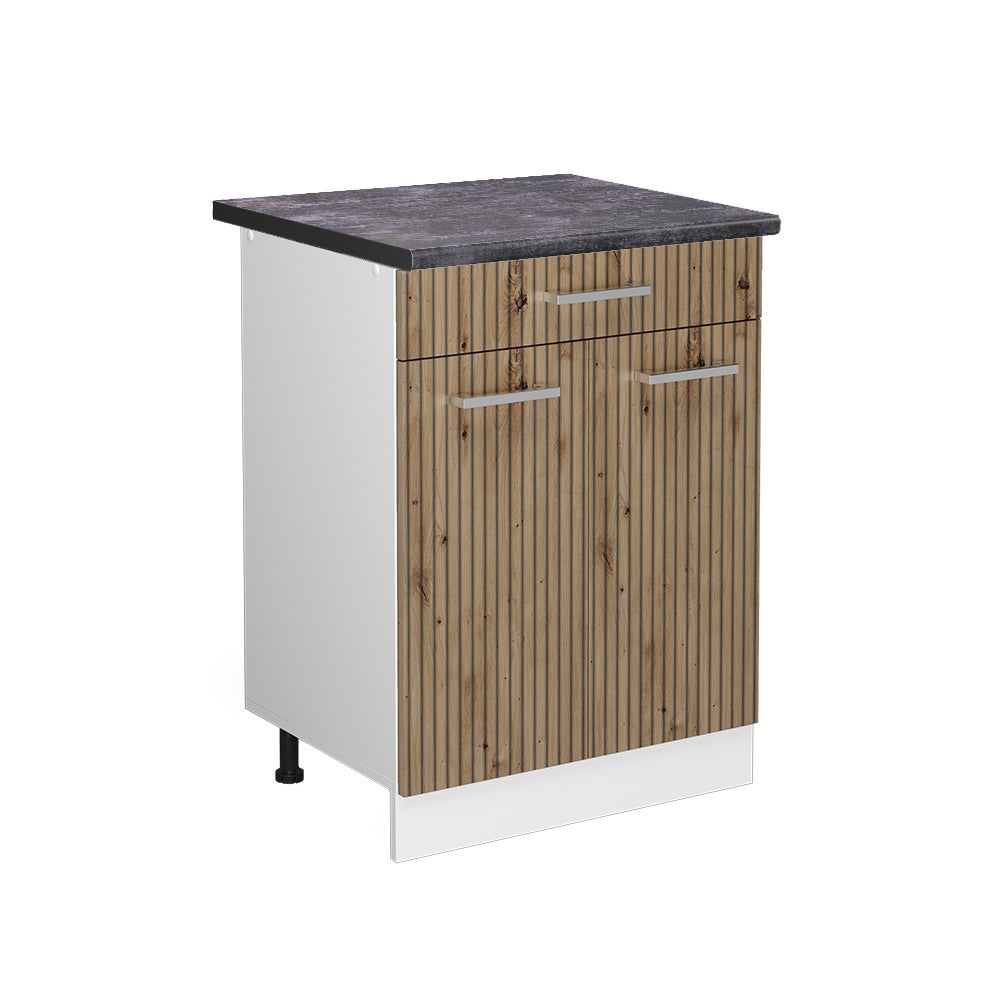 Vicco Szafka dolna do kuchni R-Line, Dąb rzemieślniczy, 60 cm z szufladą, BP Antracyt