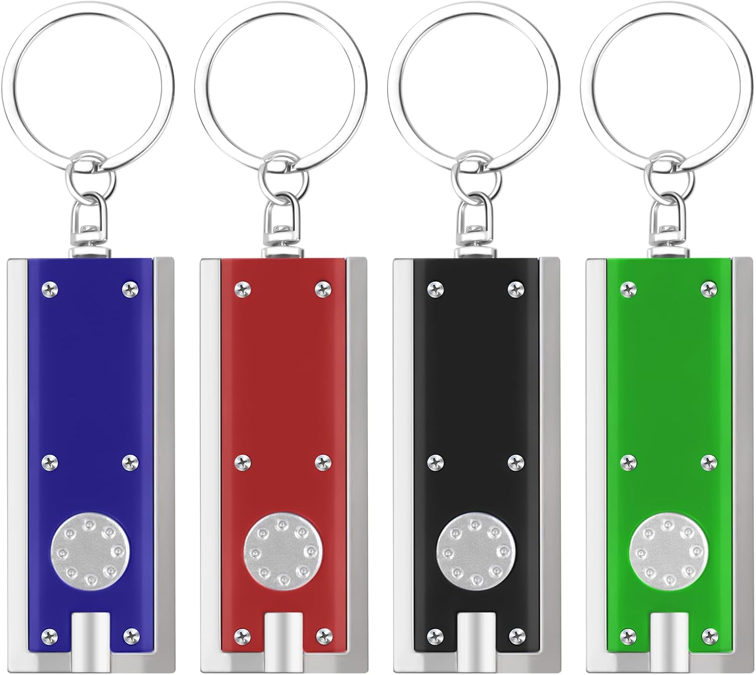 Lotto Da 42 Portachiavi Con Mini Torcia LED 4 Cm – Colorati, Leggeri, Impermeabili, Ideali Per Campeggio, Regali Ospiti E Bambini