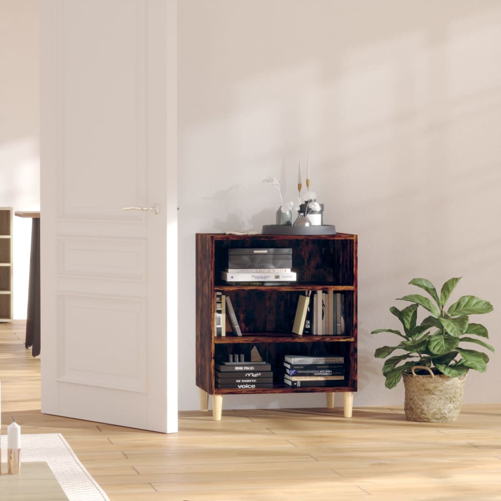 Buffet Élégant VidaXL Chêne Fumé - Armoire De Rangement 2 Tiroirs 2 Portes Pour Salon Et Salle à Manger