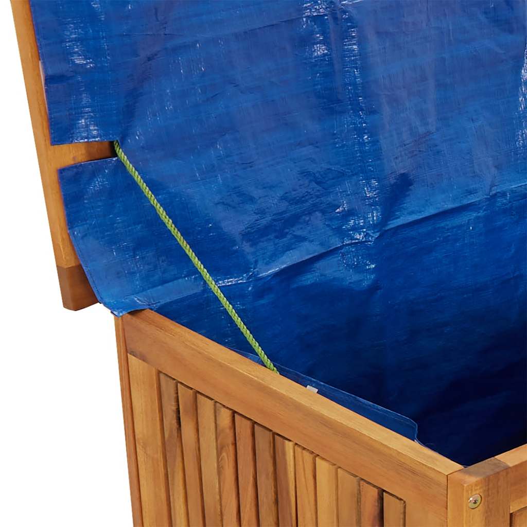 Coffre de jardin à roulettes, en bois d'acacia massif, 90 x 50 x 58 cm - COMFORTXL - 7