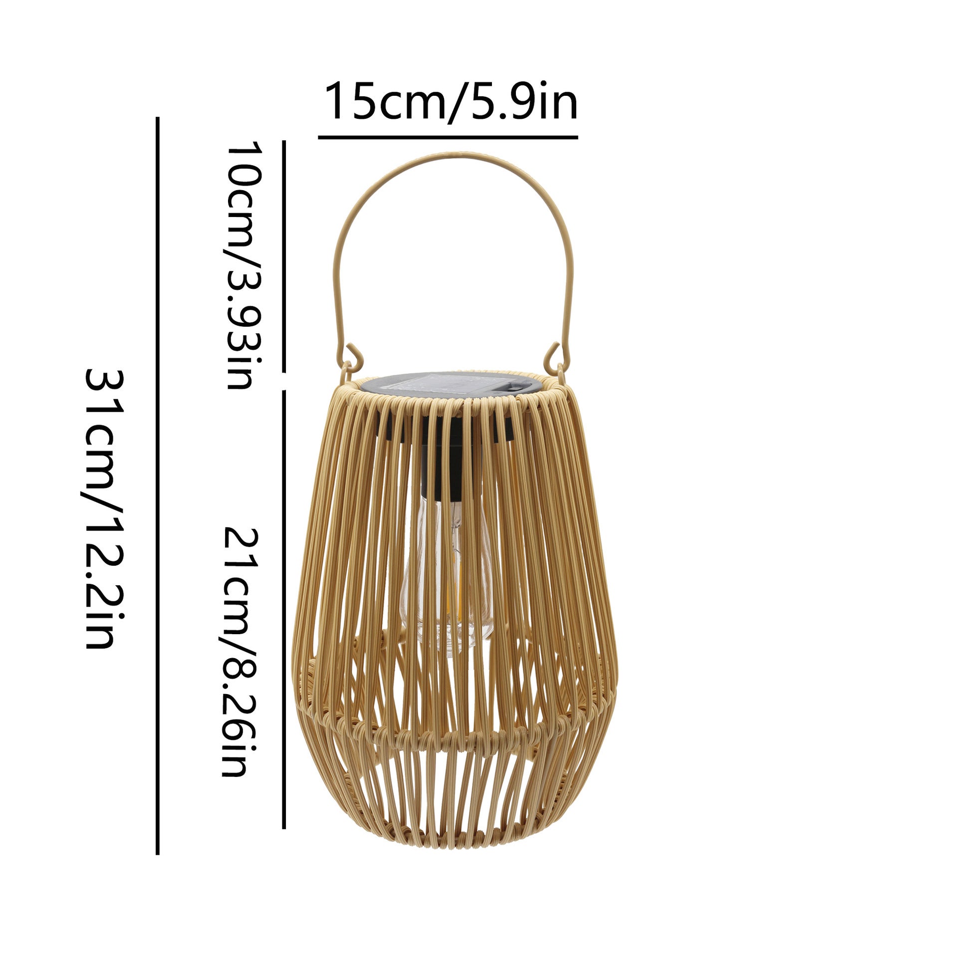 Lanterne solaire de jardin, lot de 2 lampes solaires d'extérieur IP44, faites à la main, idéales pour les jardins, Noël, Halloween et les balcons. - 5