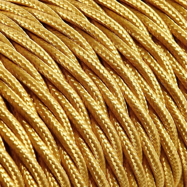 DRESS - Cavo Elettrico Trecciato Rivestito In Tessuto 3X2,50 4 mt ORO