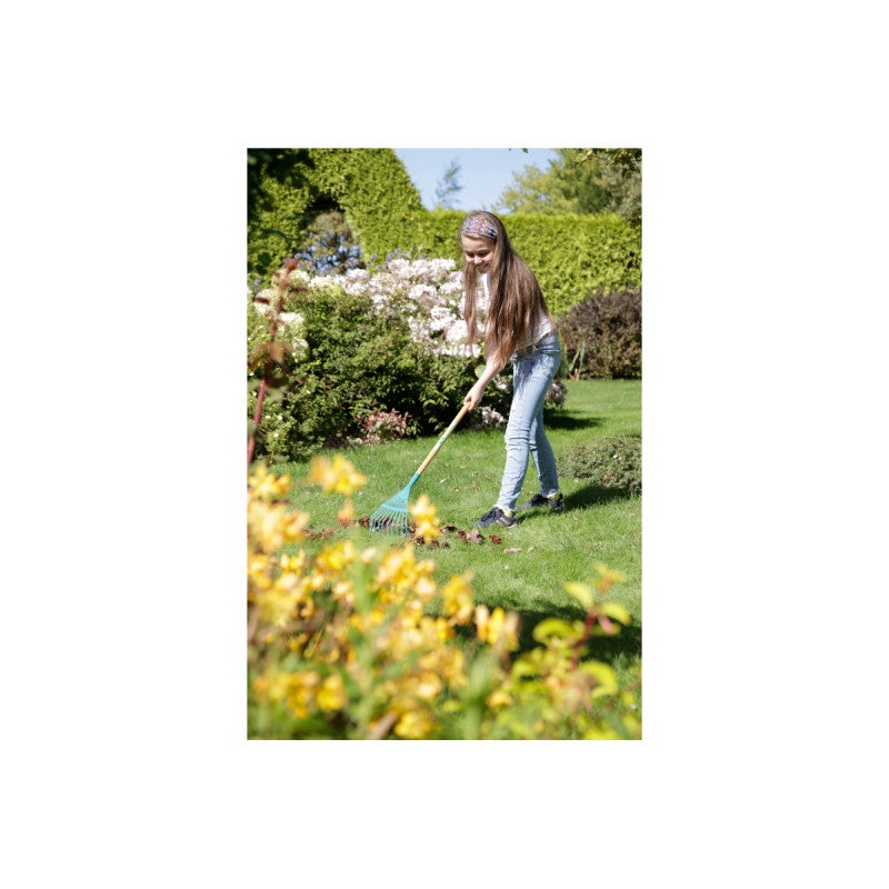 Balai à Gazon Pour Enfant - Tête En Acier, Manche En Bois Pin, Outil De Jardinage Adapté Aux Petits