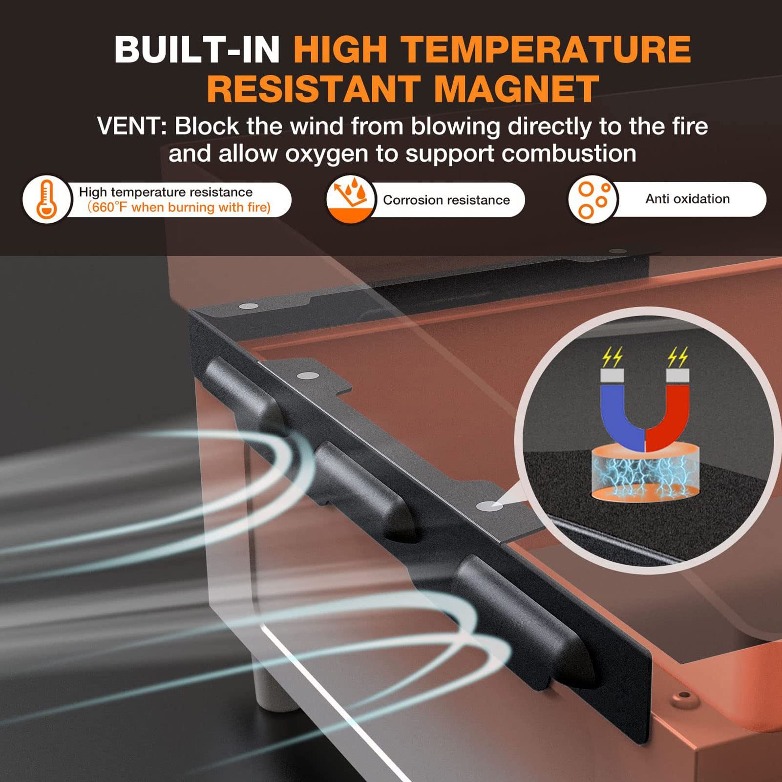 Protezione antivento portatile in acciaio inox per barbecue, campeggio, picnic, barbecue - 3