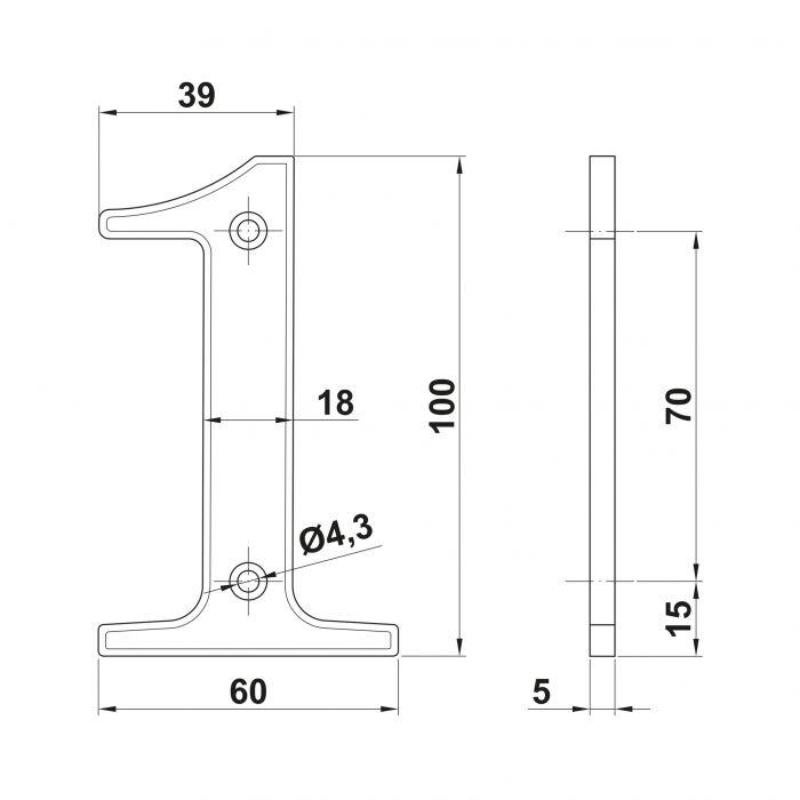 Numero 1 -m.4 laton 10cm. display - 4