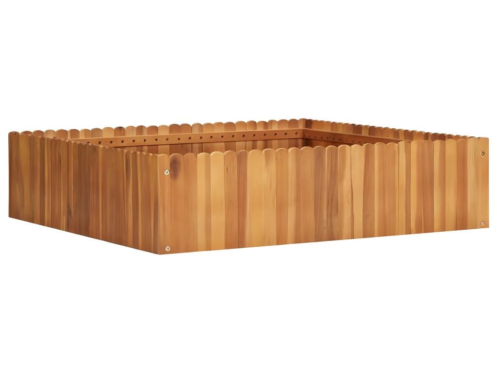 Fioriera aiuola rialzata piante fiori giardino 100 x 100 x 25 cm legno massello di acacia 02_0000968 - 6