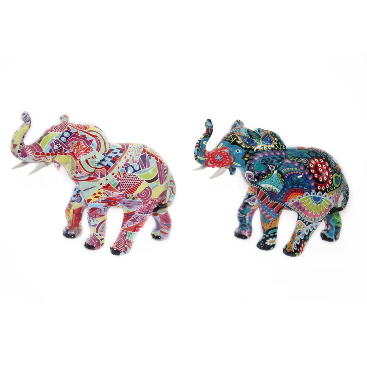 Signes grimalt by sigris - figura elefante 2 unidades multicolor de resina | figura de elefante figuras de resina para jardin 9x5x10cm