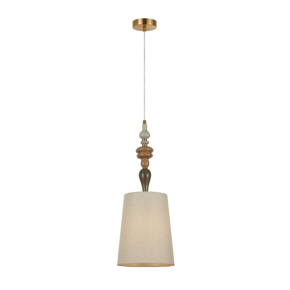 Lampa wisząca Moren brąz antyczny-morelowy 1xE27x60W styl klasyczny wym: 157 x 22 x 22 cm tkanina Italux
