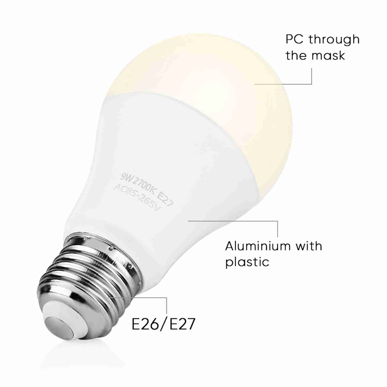 Lampadina a LED, lampadine rotonde a risparmio energetico per esterni, luce al neon calda da 9 Watt per cortile e casa - 3