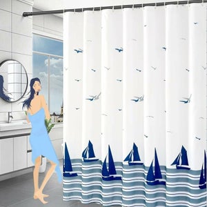 180x200CM Rideau De Douche Polyester Anti Moisissure Lavable Impermeable Tissu Motif De Pieuvre Rideaux De Douche 98779578