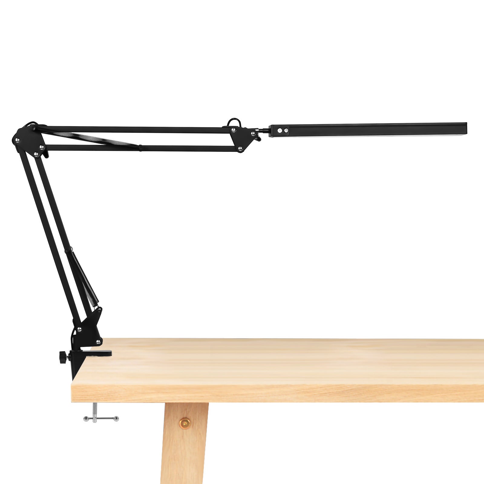 Lampa biurkowa LED 10 W, ściemnialna, 3 tryby oświetlenia, ciepłe, zimne, naturalne światło, giętkie ramię, metalowy zacisk USB