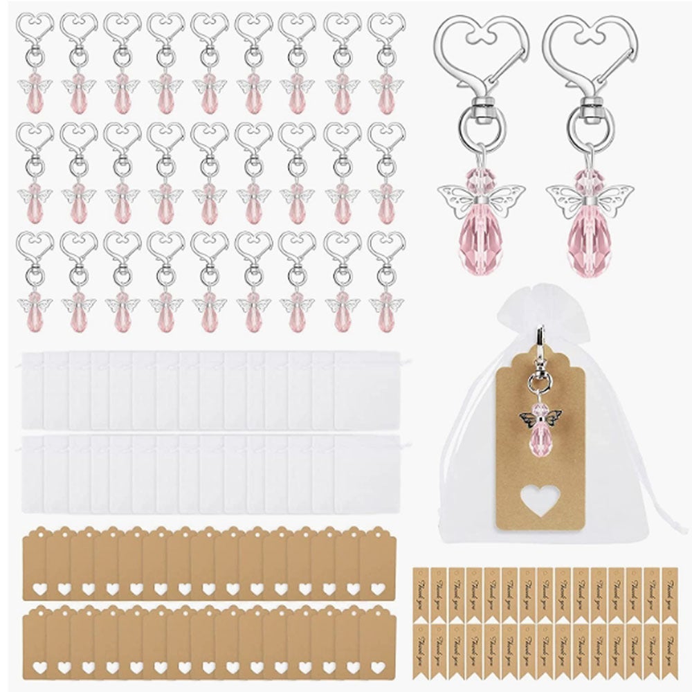 Xerteam Lot De 50 Porte-clés En Forme D'ange Gardien DIY Avec Perles - Style Bohémien