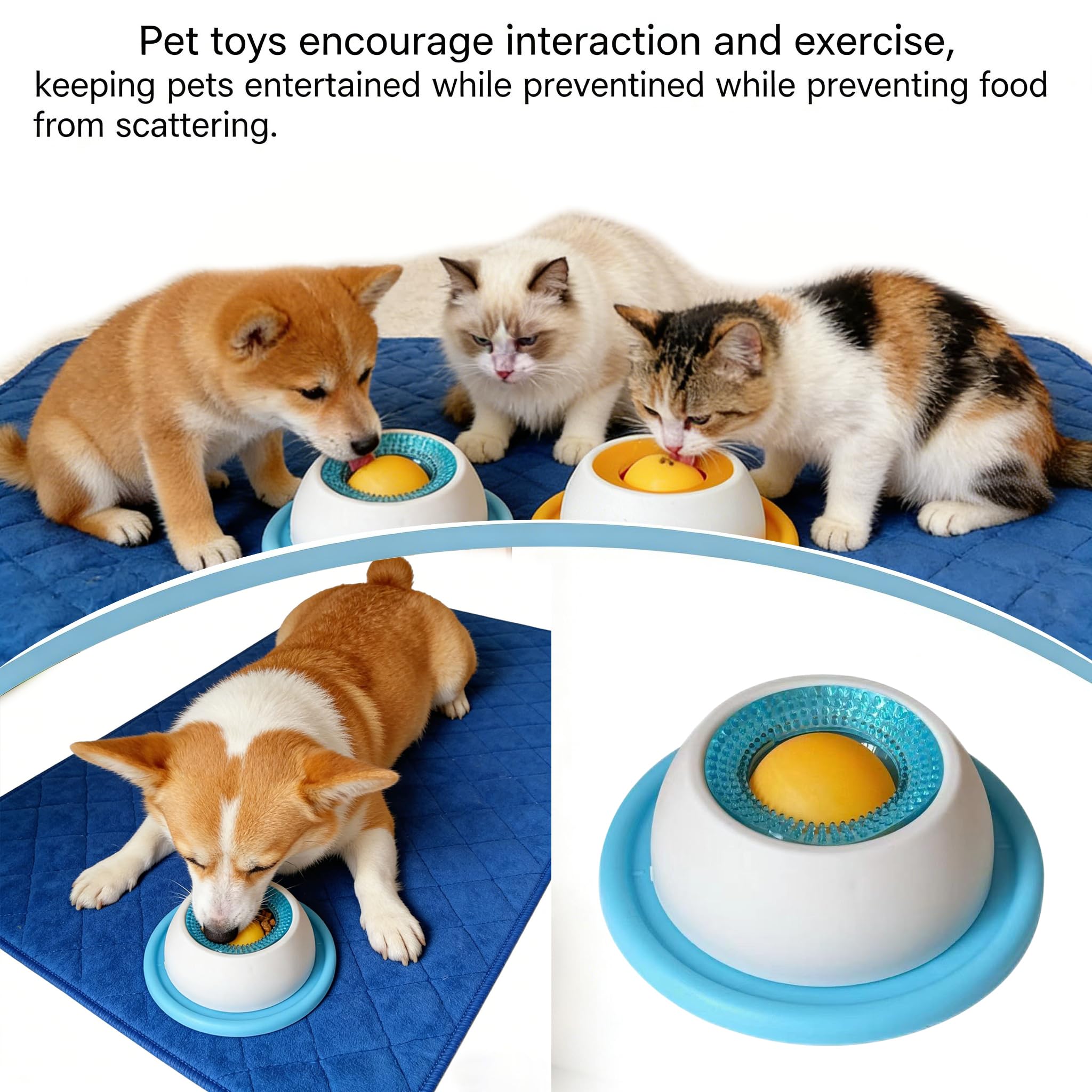 OBOSOE Tapete para lamber para cães, bola para lamber para cães, comedouro lento em ABS, ideal para cães aborrecidos (2 unidades) - 7
