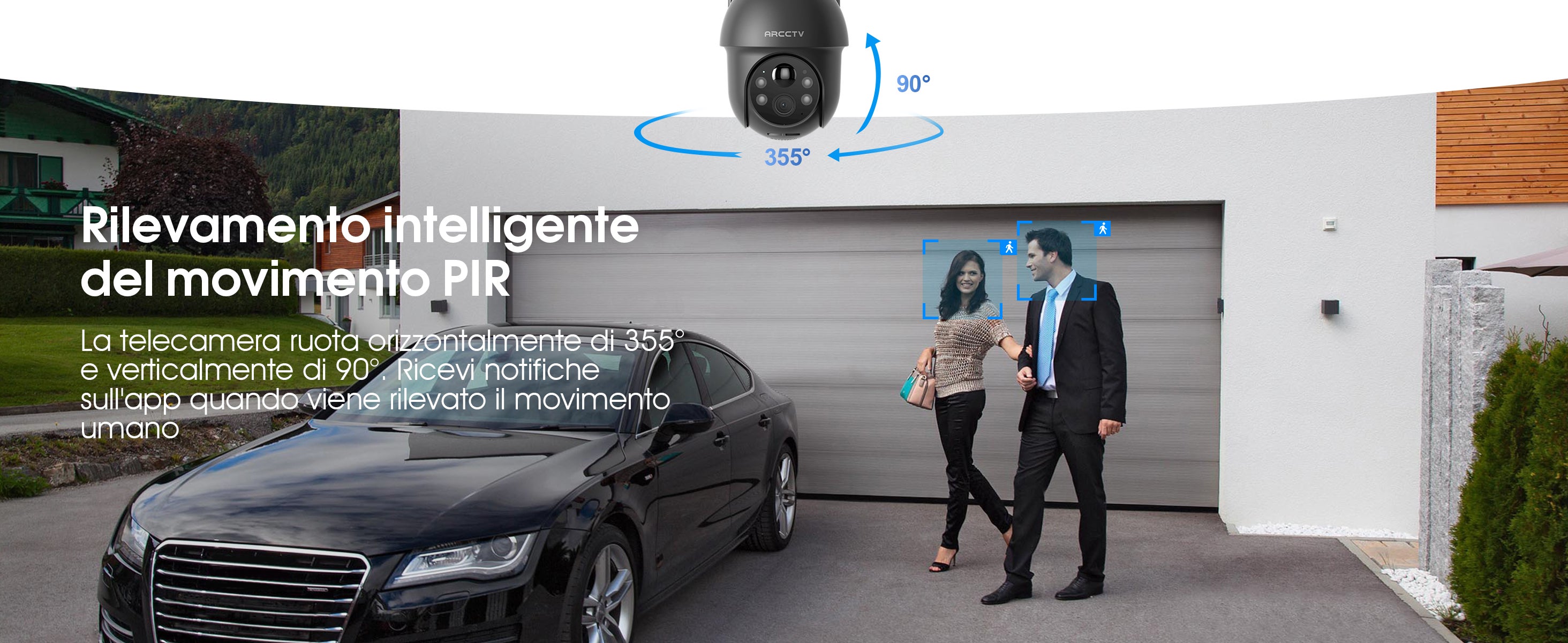 Caméra de Surveillance extérieur 360° caméra ARCCTV 4MP batterie avec panneau solaire - 7
