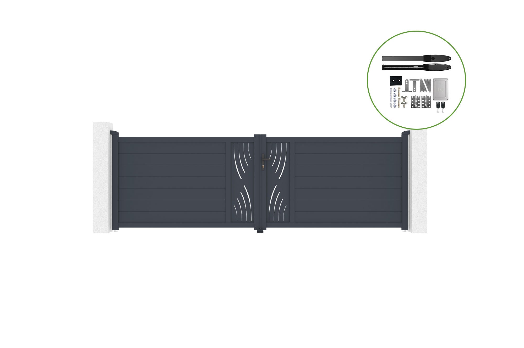 Brama skrzydłowa 4m VELETA H.120cm aluminiowa + napęd HICKER B200