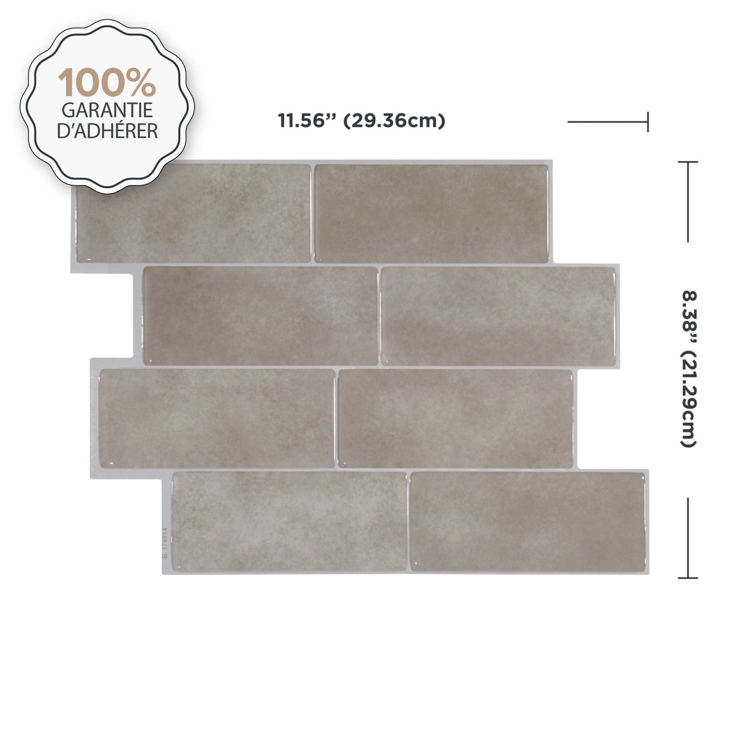 Azulejos Adhesivos x4, 29.36x21.29cm - Revestimiento de Pared Smart Tiles Metro Cologne Vinilos Murales de Baño y Cocina - 4