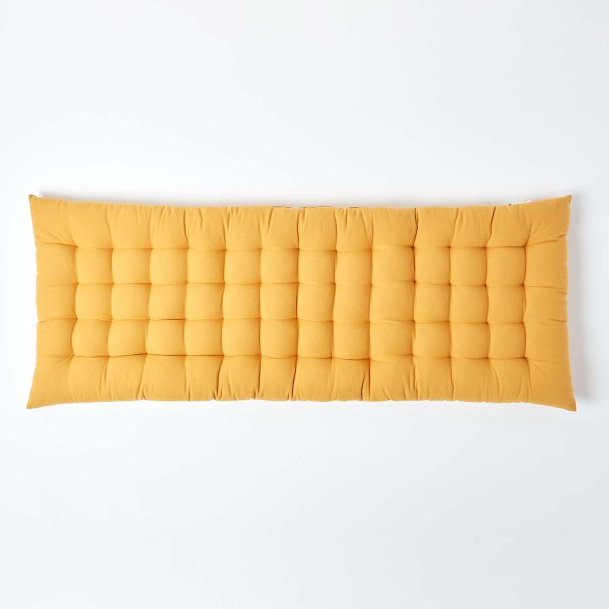 Coussin pour banc de jardin 2 places - Coussin pour banquette - Jaune moutarde - Homescapes - 3
