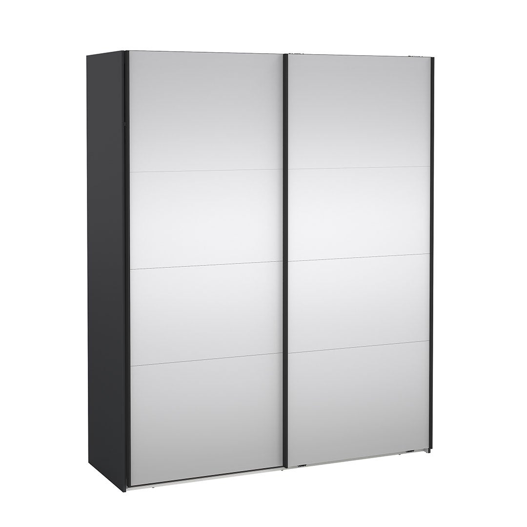 Catania szafa przesuwna 2 drzwi z lustrem 180x220cm matowy szary.