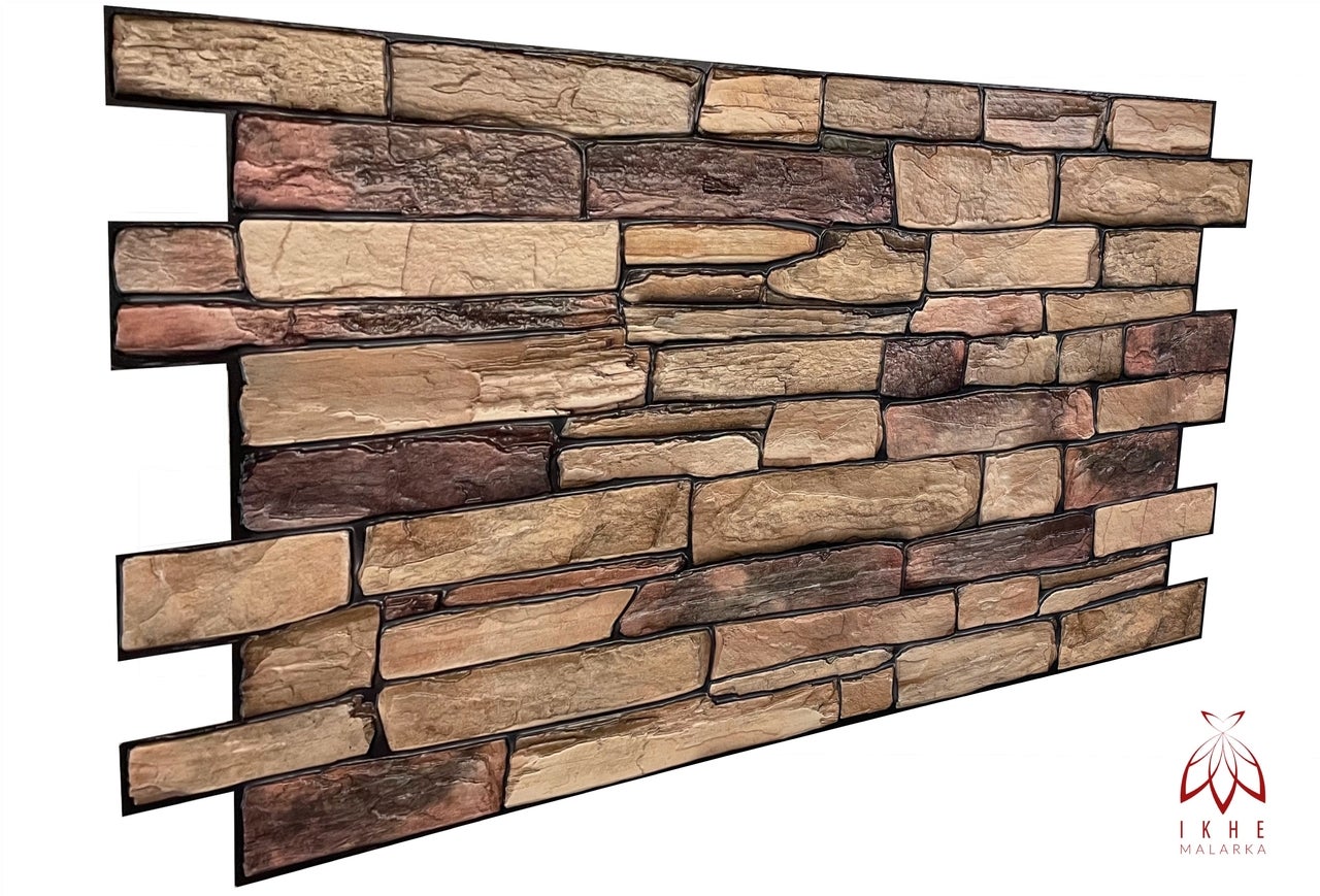 4 m²/10 pièce 3D PVC IMITATION TUILES panneaux muraux revêtement mural DECOR PVC bardage carreaux imitation Natural Stone Slate épaisseur 1mm ! - 7