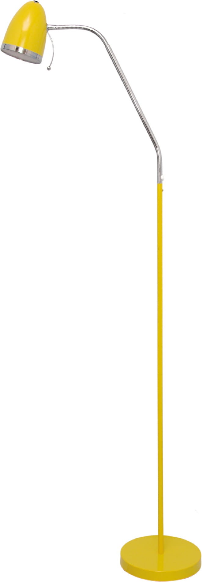 Lampa podłogowa stojąca Kajtek żółto-srebrna 1xE27x40W wym: 135 x 45 x 20 cm metal Kaja