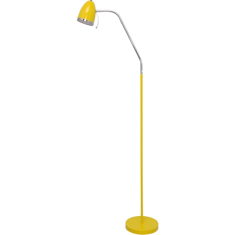 Lampa podłogowa stojąca Kajtek żółto-srebrna 1xE27x40W wym: 135 x 45 x 20 cm metal Kaja