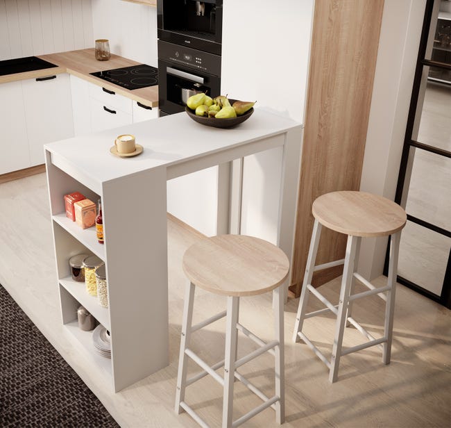 Tavolo alto con Sgabelli 110x103x50cm Barra da cucina con