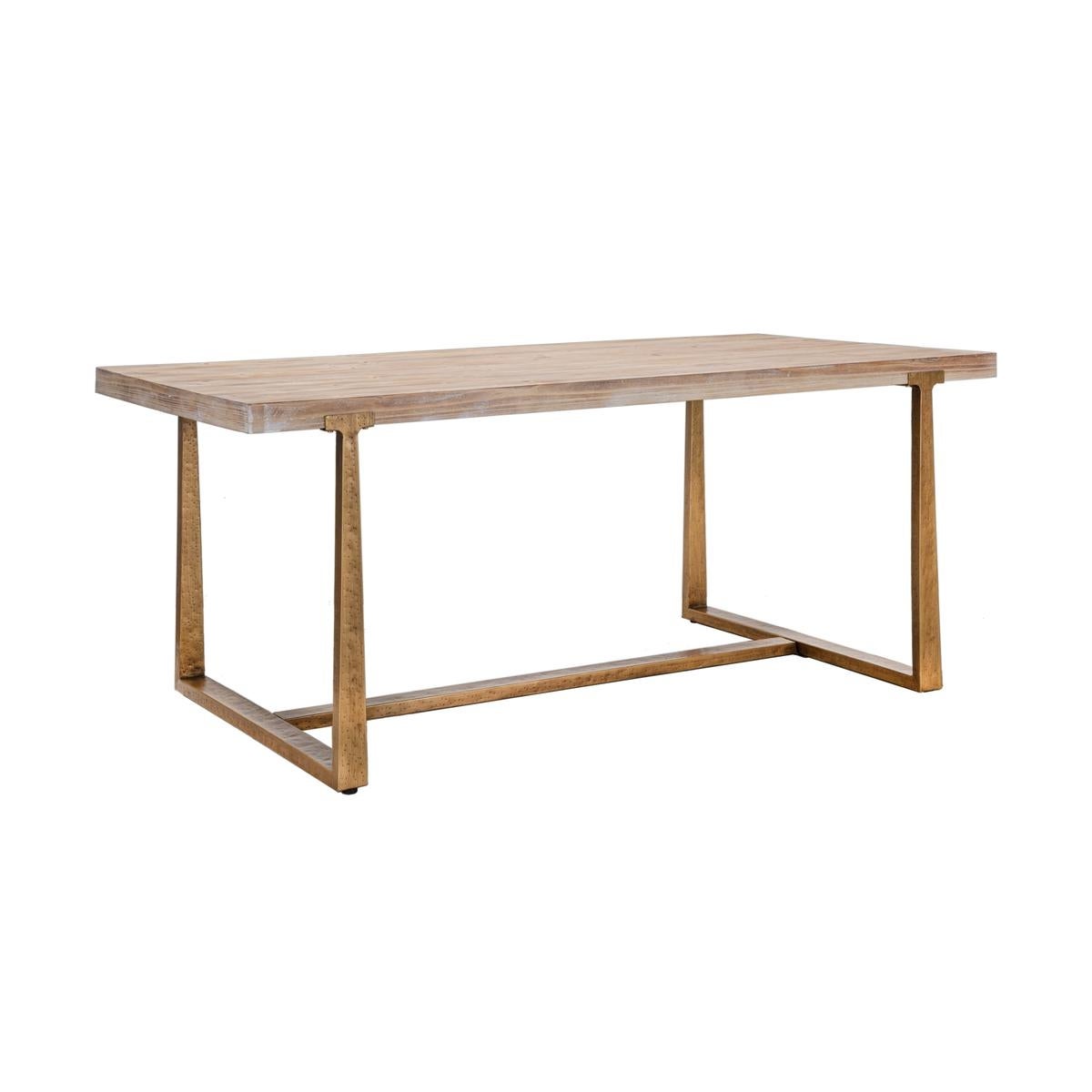 Stół do jadalni drewno i metal 90x180 cm styl industrialny Ankara