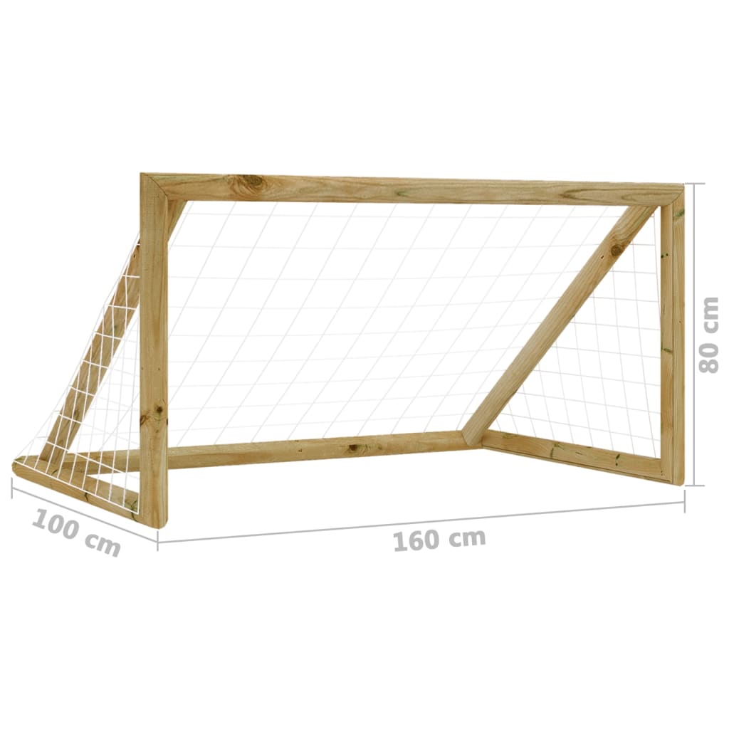 Maison Exclusive - Baliza de futebol com rede 160x80x100 cm pinho impregnado - 6