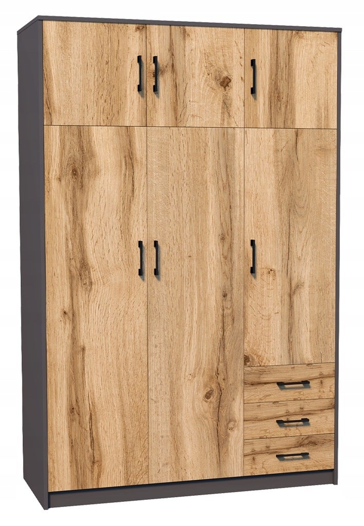 Szafa szafka 6D3S GRAFIT-WOTAN 127cm komoda regał ROB
