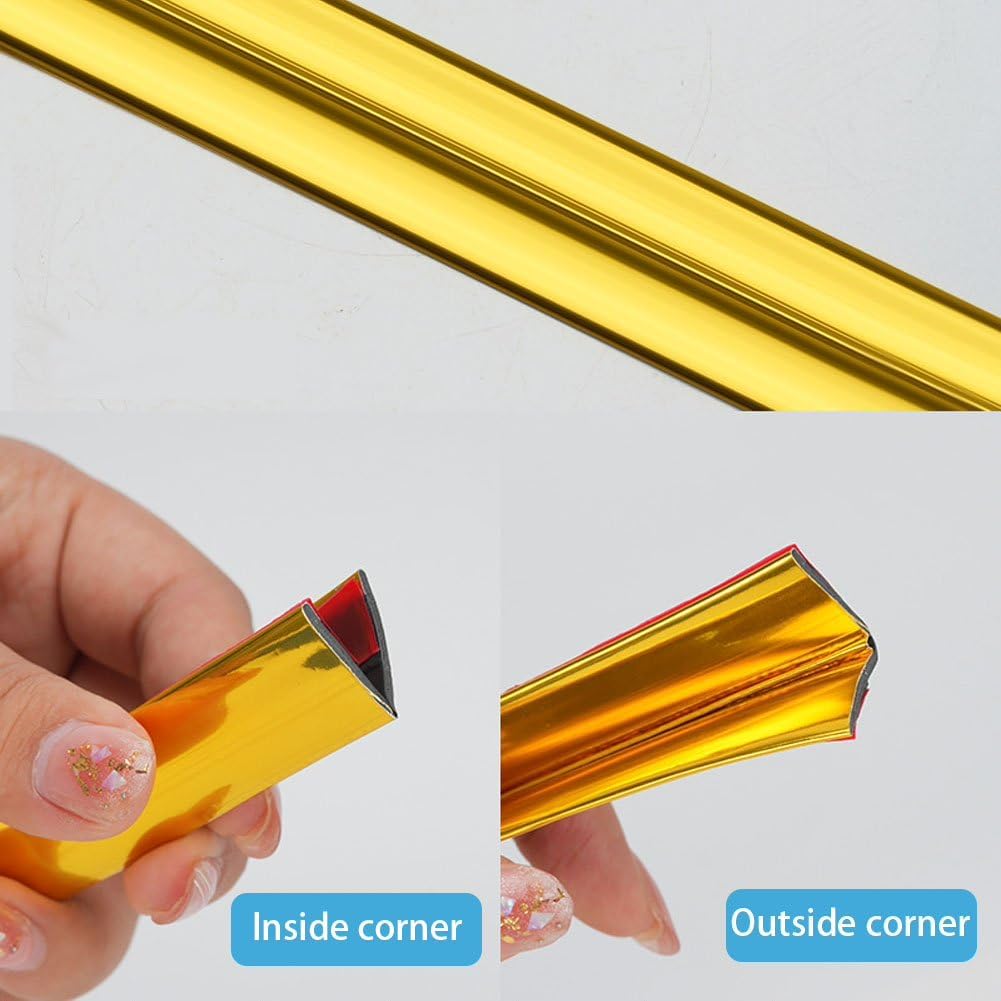 5M Cornière PVC,1x1cm Revêtements d'angle Autocollant Plinthe Souple Protection d'angle Bordure d’angle de Mur Bande Décorative pour Plans de Travail. - 3