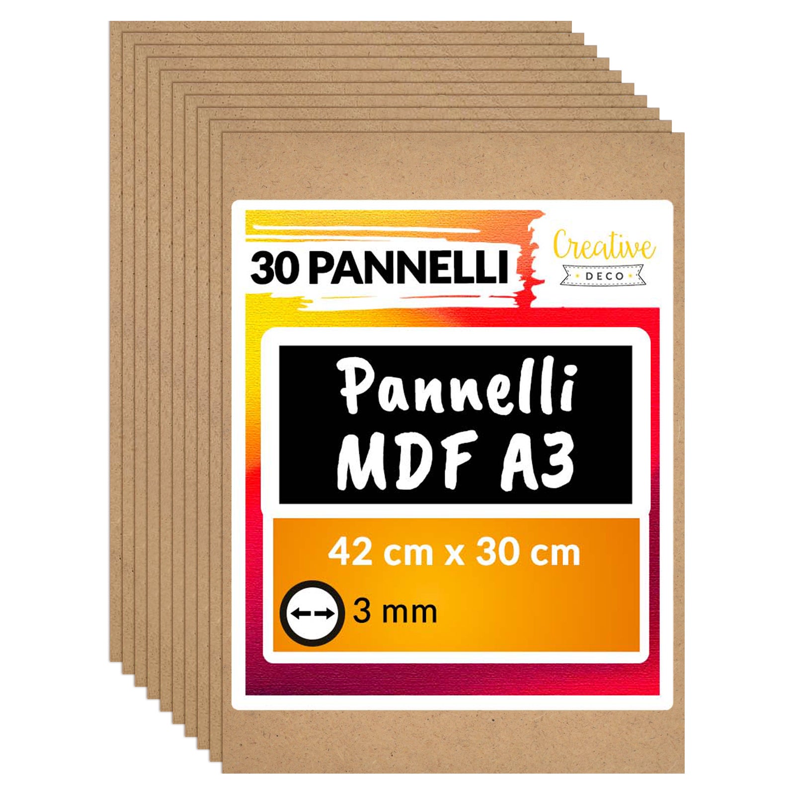 30 Pannelli Compensato Betulla A3 3mm - Per Decorazione, Laser Cutting E Pirografia | Qualit&agrave; Classe B/B