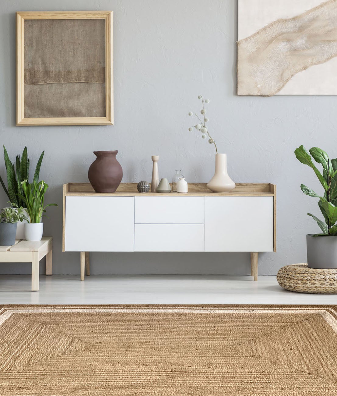 Hamid - Tappeto ALHAMBRA in juta naturale GRECA 230x160 cm - Tappeto per soggiorno, camera da letto e soggiorno - 2