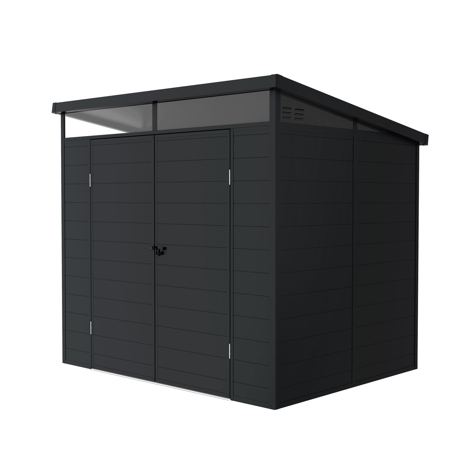 Abri de Jardin en Resine Terra – Lucarne 360º – Structure Renforcée en Aluminium et PVC – 238x192x215cm - Cabane extérieur 4,57m2 - 8