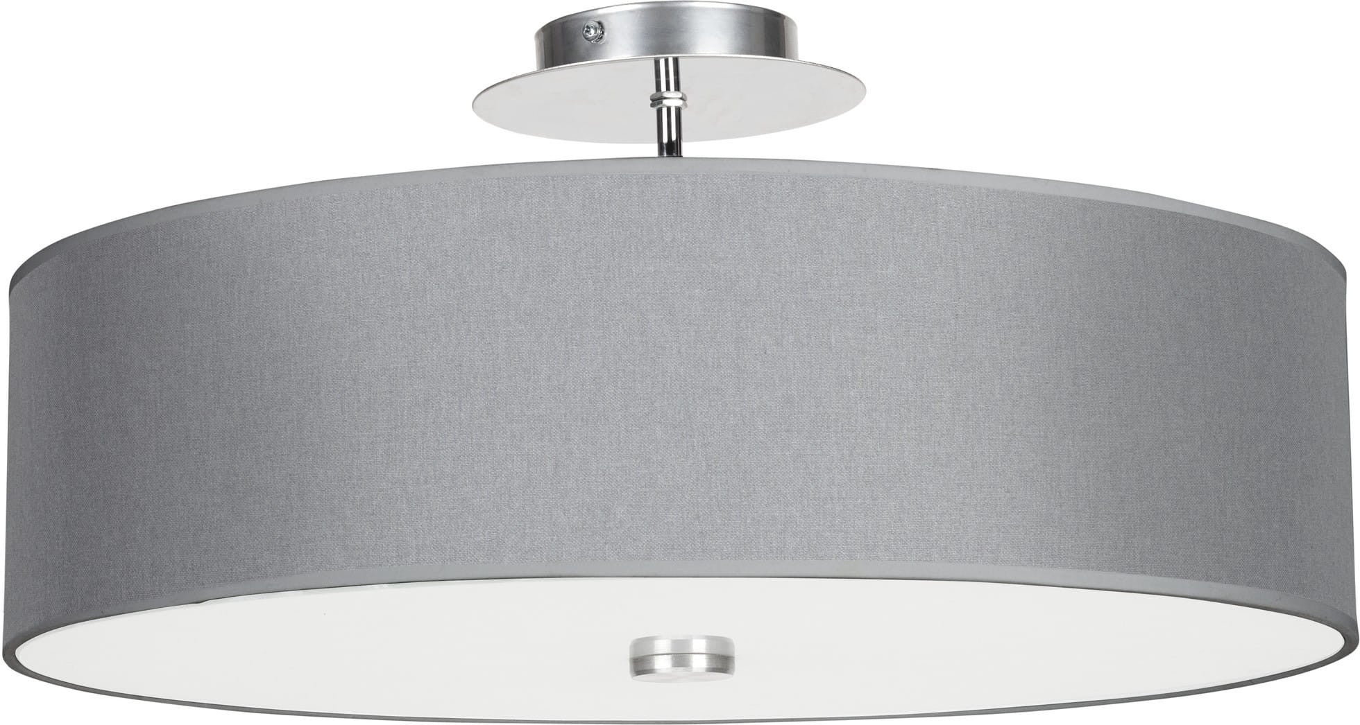Lampa sufitowa wisząca Viviane szaro-chromowana 3xE27x60W wym: 24 x 50 x 50 cm tkanina Nowodvorski Lighting