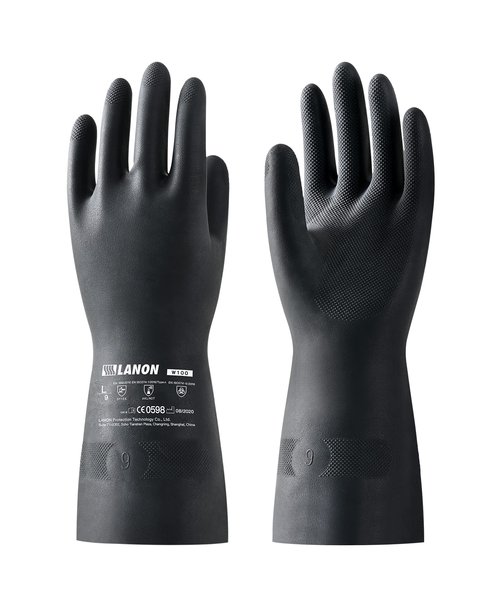 LANON 66c PVC Guanti da Stagno, Guanti Resistenti agli Agenti Chiici