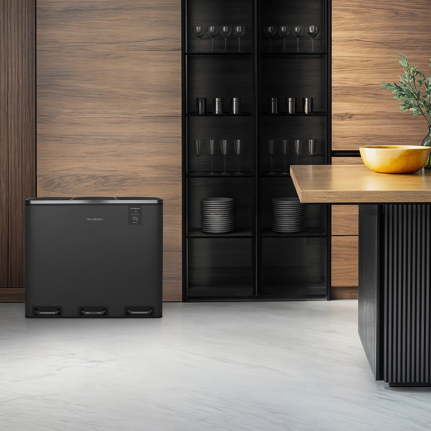 Les Collectors Pattumiera N°990 con 3 scomparti, grigio antracite - 8