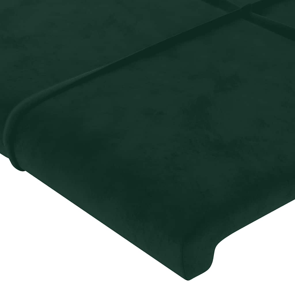 Cadre de lit sans matelas Vert foncé Velours - 9