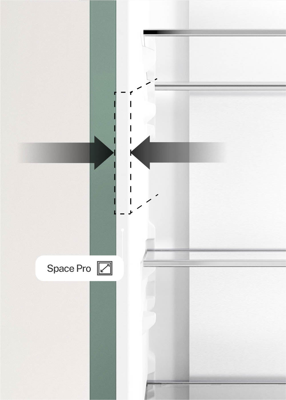 CREATE - FRIDGE STUDIO COMBI PRO FLEX 401 - Réfrigérateur 401L No Frost à l'italienne avec, Space Pro et Care+- Sauge - 6