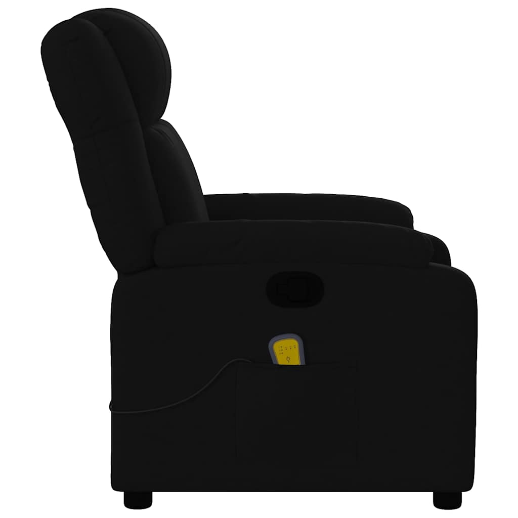 Fauteuil de massage inclinable en tissu noir - 9