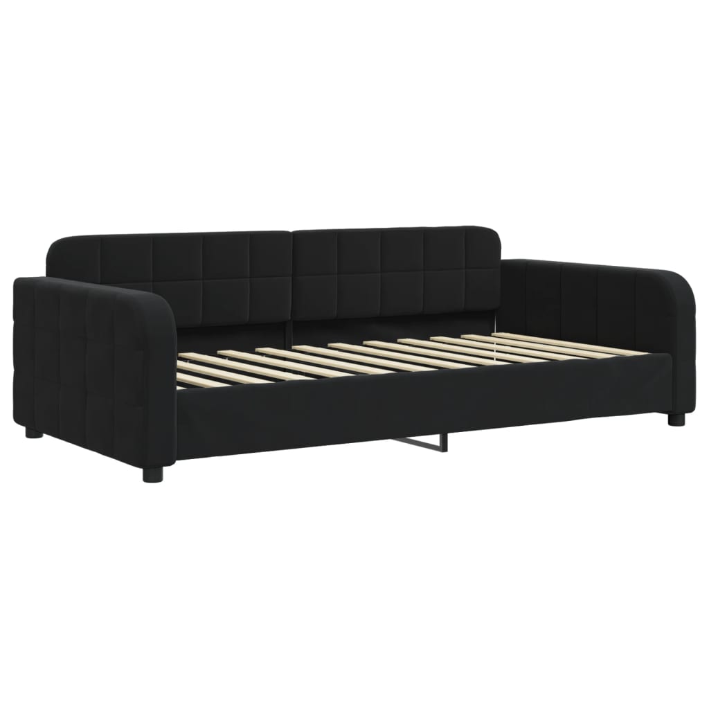 Sofá-cama 90x200 cm veludo preto vidaXL - 2